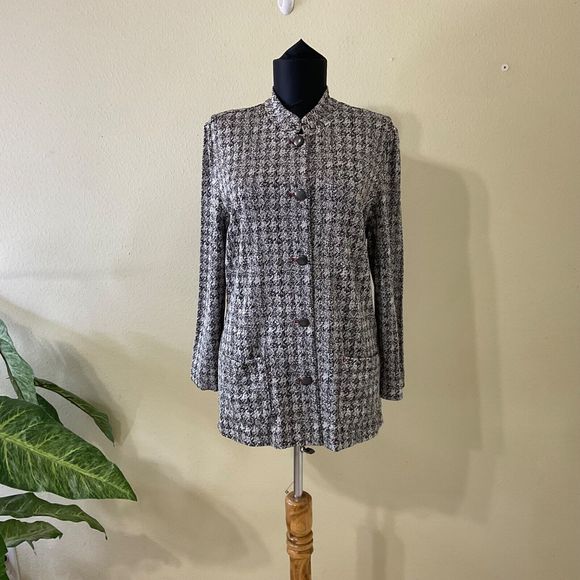 Chicos Travelers Jacket Women Medium Size 1 (8-10) Slinky Button Up w pockets - Picture 1 of 10